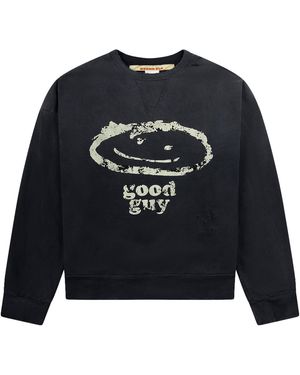 Secnd Slf Good Guy Crewneck Long-Sleeve T-Shirt Gdcvt Blk" - Black