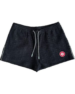 CASABLANCA Monogram Jacquard Towelling Shorts Wpf25 Jtr 272 01" - Black