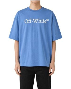 Off-White c/o Virgil Abloh Cotton Oversized Shirt "Allure" 44Maa120G5J00N470" - Blue