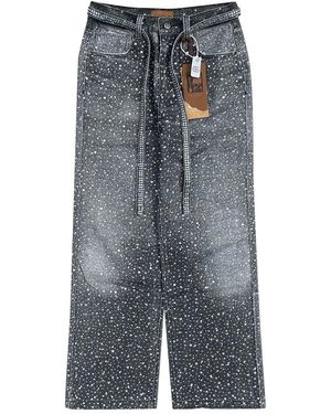 BIRTH OF ROYAL CHILD 3D Printed Washed Swarovski Diamond Jean Bc24Sspt06 Blac" - Black