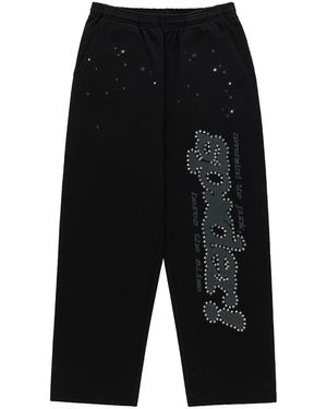 Sp5der Rhinestone Punk V2 Joggers 338" - Black