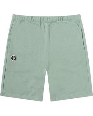 A Bathing Ape Aape One Point Fleece Shorts 9G00B8X0" - Green