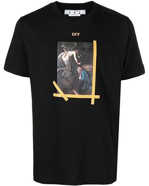 Off-White c/o Virgil Abloh Caravaggio Print T-Shirt Omaa027C99Jer0151001" - Black