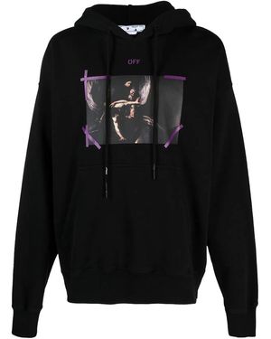 Off-White c/o Virgil Abloh Arrow Caravaggio Mercy Skate Hoodie Ombb085S23Fle0011036" - Black