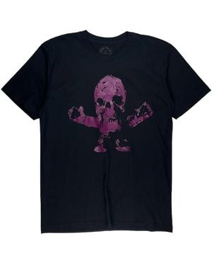 Chrome Hearts Foti Skull Skeleton Wing Print Tshirt Chrm1538" - Blue