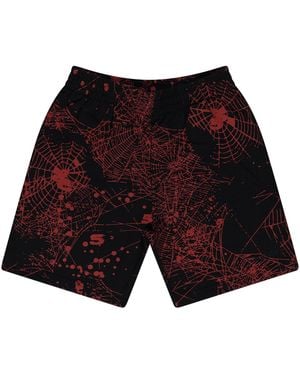 Sp5der Aop Web V2 Sweatshorts 464" - Black