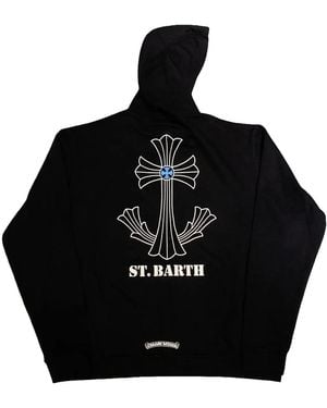 Chrome Hearts St. Barth Exclusive Cross Logo Pullover Hoodie Chrm1545" - Black