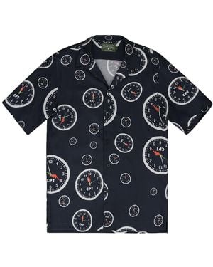 DENIM TEARS Cpt Short Sleeve Button-Up Dt803" - Black