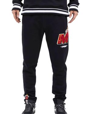 Pro Standard Nba Miami Heat Mash Up Logo Joggers Bmh454260 Blk" - Black