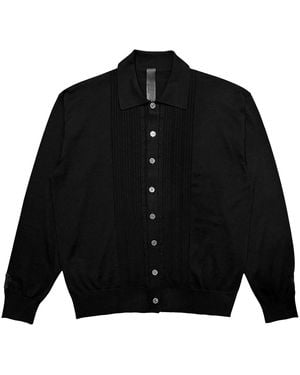 Chrome Hearts Switchblade Leather Cross Patch Cashmere Cardigan Chrm1722" - Black