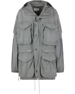 Maison Margiela Cargo Pockets Ripstop Coat "Sage" S50Am0653M35685809" - Black