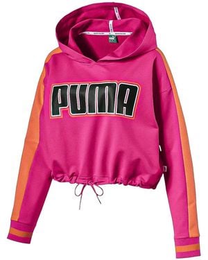 PUMA Rebel Reload Cropped Hoodie "Fuchsia" 579535 13" - Black