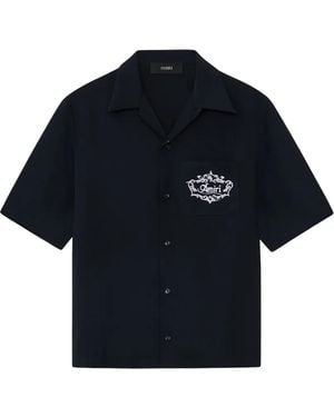 Amiri Chateau Crest Camp Shirt Amtosh1094 001" - Black
