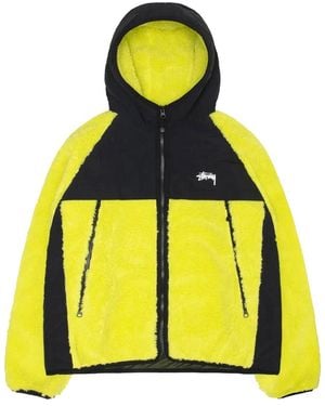 Stussy Sherpa Panelled Hooded Jacket "Lime" Stus393" - Yellow