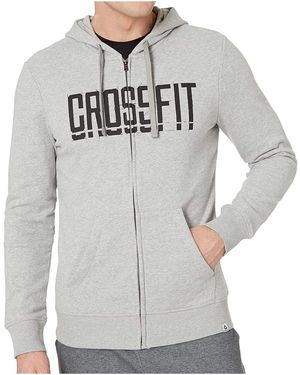 Reebok Crossfit Zip Hoodie "Medium Heather" Dp6207" - Black