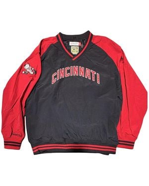 Mitchell & Ness Nylon Pullover Jacket Vintage Logo "Mlb Reds" Jk9272 Creblck"
