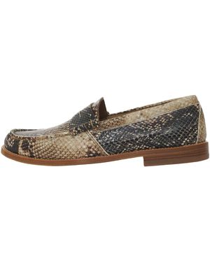 Rhude Slip-On Penny Loafer "Snakeskin" Rhpf23Fo05036291 Snk" - Black