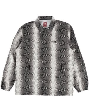 Supreme Tnf Snakeskin Taped Seam Coaches Jacket "Ss18" Su4775" - Black
