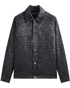 Kith Panelled Bandana Long Sleeve Coaches Jacket Khm033607 001" - Black