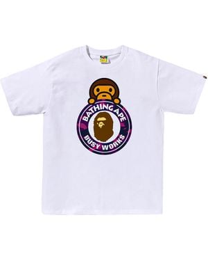 A Bathing Ape Camo Colour Milo On Busy Works Ss T-Shirt Camo" 0Zxtemx00710Q Whs" - Black