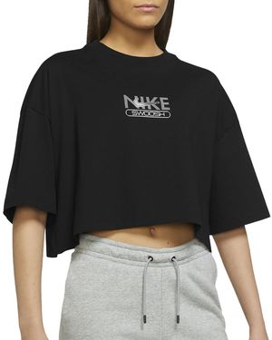 Nike Sportswear Swoosh Cropped Short-Sleeve Top Dr5624 010" - Black