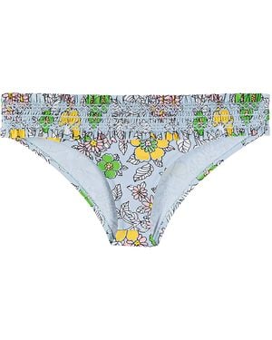 Tory Burch Costa Smocked Hipster Bikini Bottoms Floral" 45817 400" - Black