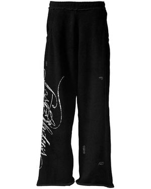 LOSTSHDWS Distressed Script Joggers 10062655" - Black