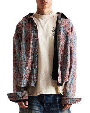 DIET STARTS MONDAY Eagle Hooded Flannel "Acid Wash" Dsm Hol2501 015" - Black