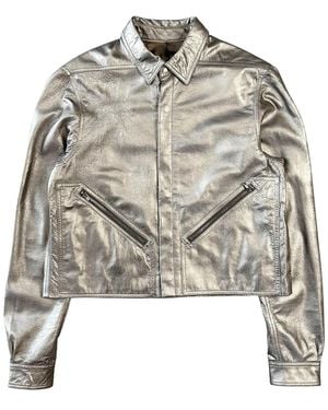 Rick Owens Tour Alice Lamb Leather Jacket "Gunmetal (Hollywood S/S25) Ru01E5742 Lbam 68" - Black