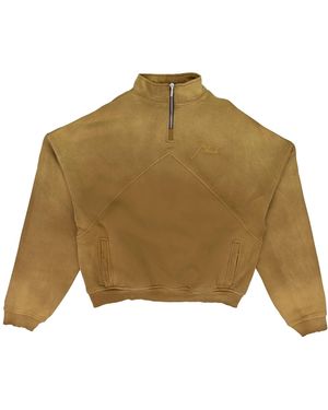 Rhude Script Logo Quarter Zip "Camel" Rhpf23Sw04120372" - Green