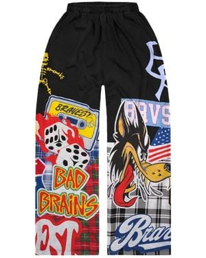 Bravest Studios Patchwork Baggy Joggers Bs139" - Black