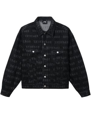 REVENGE All Over Logo Denim Jacket Rev0131" - Black