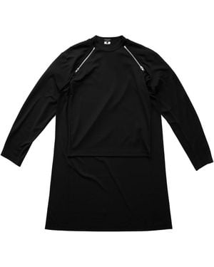 Comme des Garçons Long T-Shirt With Zip Details Pot0220511" - Black