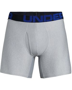 Under Armour Tech 6" 2-Pack Boxerjock "Academy Mod Light Heather" 1327415 409" - Black