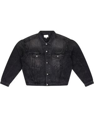 Rhude Oversized Denim Trucker Jacket Rhss24Ja26012372 Blk" - Black