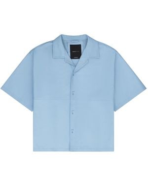 Purple Brand Boxy-Fit Nubuck Leather Shirt P343 Lssd224" - Blue