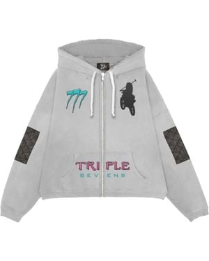 Triple Sevens Moto Vice Zip Up Hoodie Ts7021" - Black