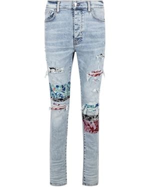 Amiri Pyjama Art Patch Skinny Jeans Mds065 489R" - Black