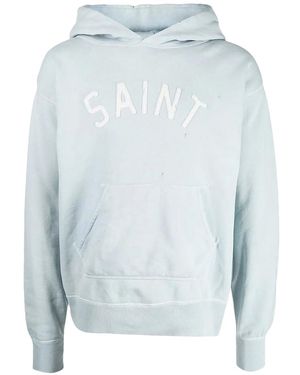 SAINT Mxxxxxx Felt Hoodie "Vintage" Sm A22 0000 022" - Black