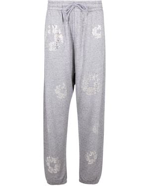 DENIM TEARS Cashmere Swarovski Cotton Wreath Joggers Dt079" - Black