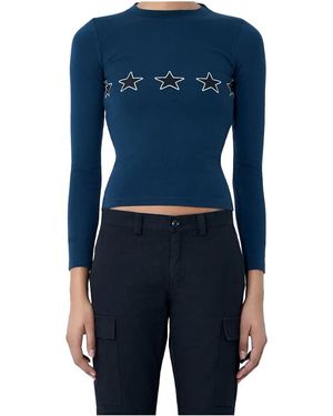 Balenciaga Long-Sleeve Fitted Crew Neck Top "Washed" 856861 Ttvl3 8806" - Black