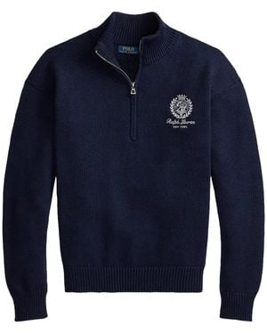 Polo Ralph Lauren Tennis Half-Zip Pullover Jumper "Hunter" 710B18061001" - Blue