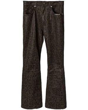 Vague Studios Waxed Bootcut Denim Trousers "Leopard" Vg016" - Black