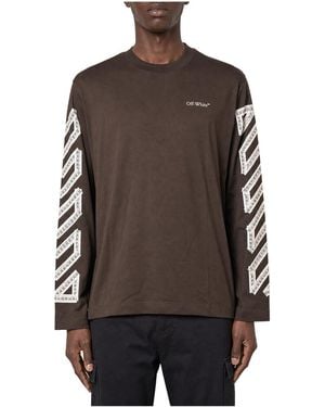 Off-White c/o Virgil Abloh Cotton Long Sleeve Shirt "Chocolate" 44Mab086G5J00B904" - Black