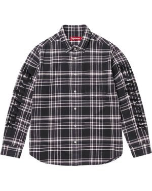 Supreme Old English Plaid Flannel Shirt "Ss25 - Black