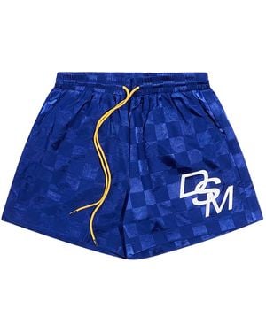 DIET STARTS MONDAY Chequered Nylon Shorts Dsm Ps26 032" - Blue