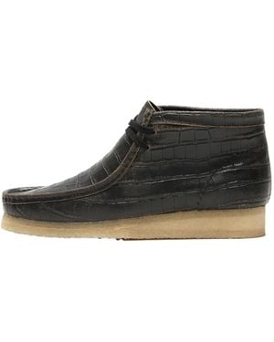 Clarks Wallabee Boot "Blkcroc" 26179161" - Black