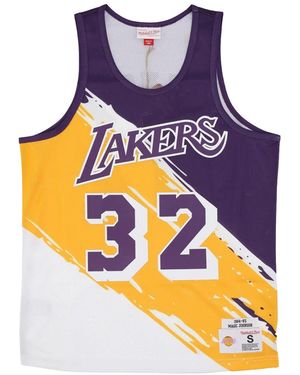 Mitchell & Ness Paint Brush Nn Mesh Tank "Lakers Magic Johnson" Tnmk5123 Lalyyejhmtwh" - Black