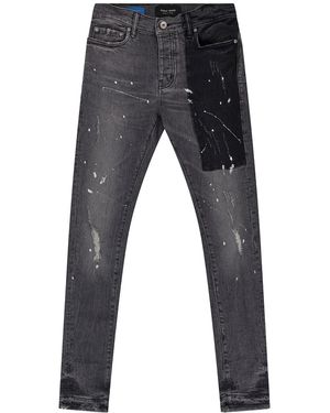 Purple Brand Colourblock Paint Splatter P001 Jeans P001 Gcpb122" - Black