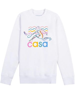 CASABLANCA Beach Tennis Girl Sweatshirt Ms22 Jtp 001 Btg" - Black
